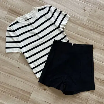 SHEIN 반팔 니트 M 사이즈 하이 웨스트 팬츠 S 사이즈 2개 세트