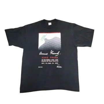 90s 빈티지 ANNE FRANK 안네 프랑크 아트 티셔츠 XL