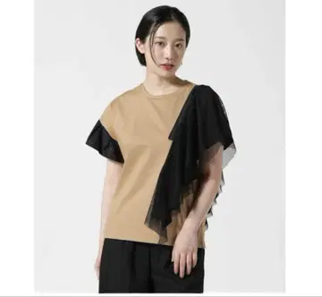 RISLEY 비대칭 프릴 티셔츠