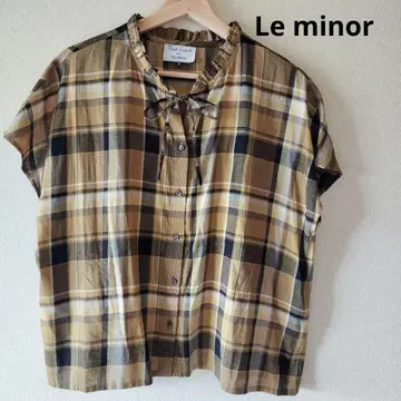 Le minor 루미노아 드레이프감 체크 블라우스