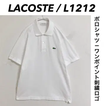 라코스테 / L1212 피케 셔츠 원포인트 자수 로고 화이트 컬러