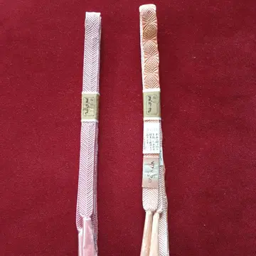 후쿠야마제 금실 오비 띠 핑크 계열 오렌지 계열 2개 세트