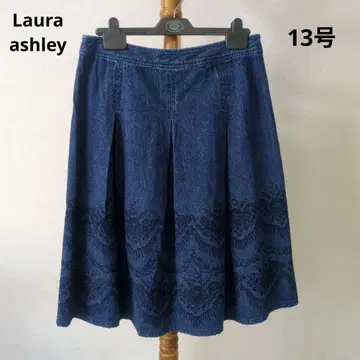 로라 애슐리 데님 박스 플레어 스커트