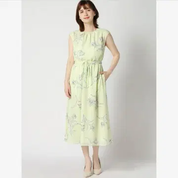 바나나 리퍼블릭 꽃무늬 원피스 캡 슬리브 미디 원피스