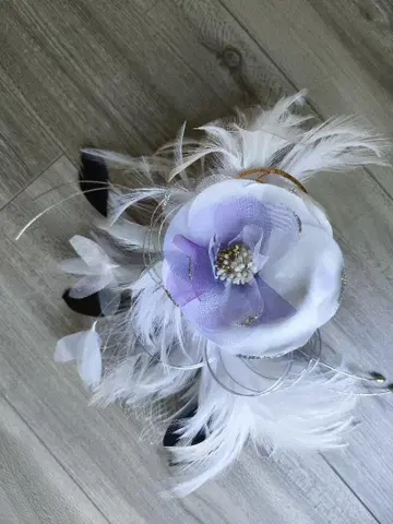 깃털과 꽃 디자인 헤어콤 헤어 머리 장식