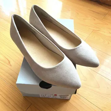 라메 믹스 로우 힐 펌프스 베이지 23.5cm