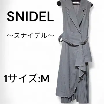 SNIDEL 스나이델 플리츠 슬리브리스 자켓 원피스 M 그레이 새상품급