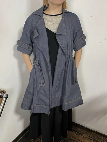 10CROSBY DEREK LAM 데님 스타일 허리 벨트 트렌치코트