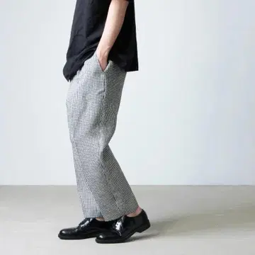 VAINL ARCHIVE 린넨 이지 팬츠 하운드투스 체크 L 사이즈