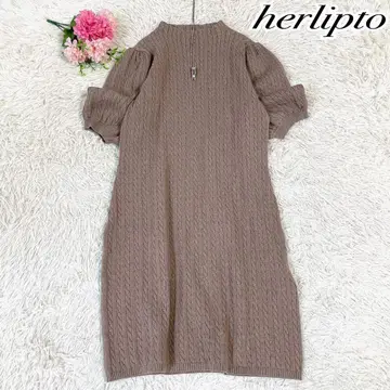 컨디션 최상 하립투 Puff Sleeve Cable Knit Dress