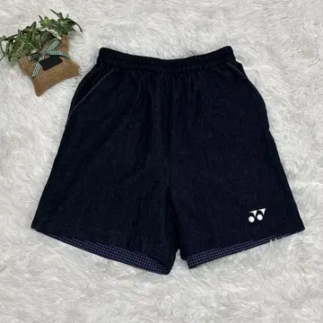 요넥스 [M] 숏 팬츠 데님풍 캐주얼 스포츠 전체 밴딩