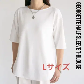 조젯 하프 슬리브 블라우스 화이트 L