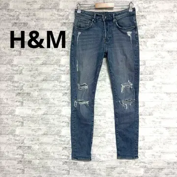 [H&M] 데미지 가공 스키니 데님 사이즈 L 상당
