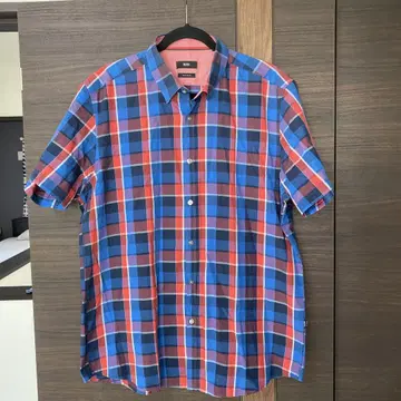 HUGO BOSS 반팔 체크 셔츠
