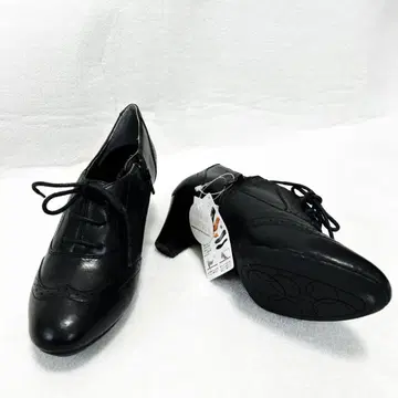 CALORYWALK 윙팁 레이스업 슈즈 블랙 지퍼
