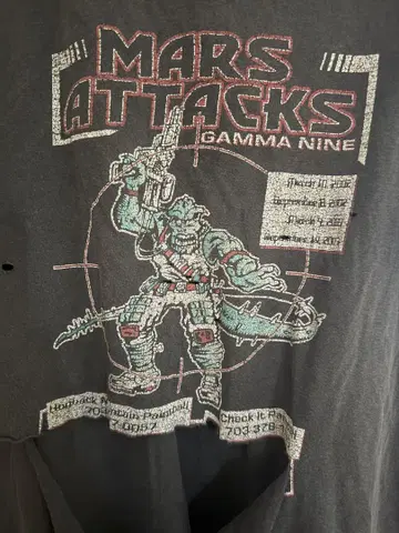 MARS ATTACKS GAMMA NINE 티셔츠 M 사이즈