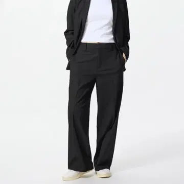 유니클로 UNIQLO 스마트 와이드 팬츠 S 블랙