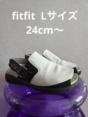 fitfit L 사이즈 화이트 블랙 콤비 샌들