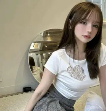 andmary Nini lace tops 앤드 마리 하트 heart