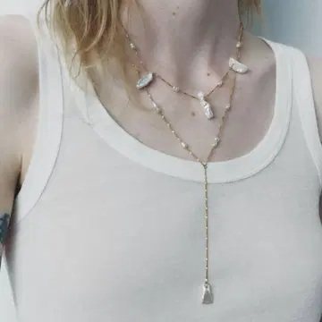 ZARA 자라 2개 세트 모조 진주 목걸이 롱 숏