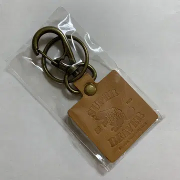 SUPER BEAVER 가죽 키링 브라운