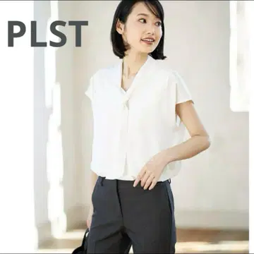 플라스테 조젯 보타이 블라우스 화이트 화이트 M