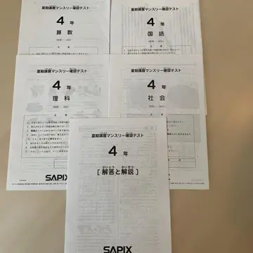 SAPIX 4년 여름 강좌 월간 확인 테스트 (2019년)