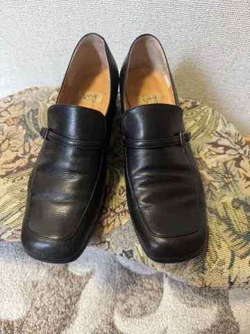블랙 천연 가죽 로퍼 24cm