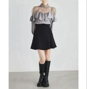rienda 하이 웨스트 머메이드 미니 스커트 S 블랙