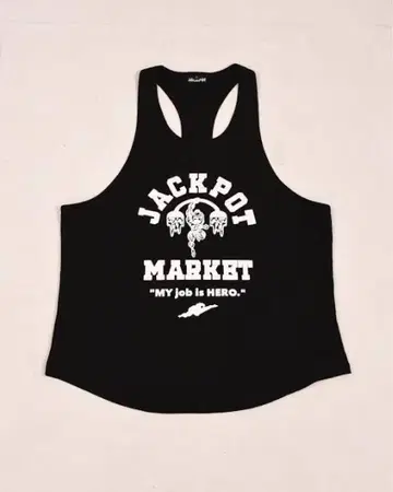 JACKPOT MARKET 블랙 탱크탑 L 잭팟 마켓