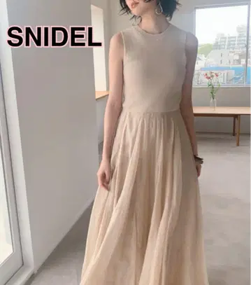 SNIDEL 스나이델 니트 도킹 원피스 백 리본 귀여운 1