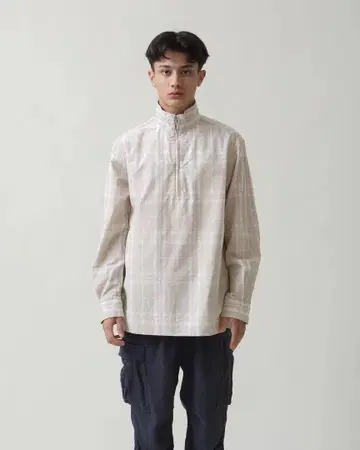 25ss nonnative 하프 지퍼 체크 셔츠