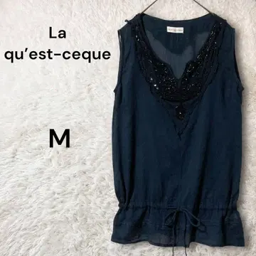 La qu'est-ceque 비즈 자수 페플럼 시어 탱크탑 V 넥