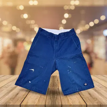디키즈 네이비 숏팬츠 페인트 디자인 W32