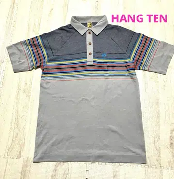 HANG TEN 한텐 반팔 피케 셔츠 그레이 70년대 빈티지 희귀