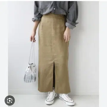 린넨 셀룰로오스 슬릿 롱 스커트