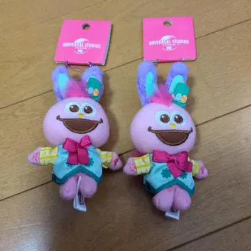 부활절 한정판 모피 스트랩 키링 2개 세트