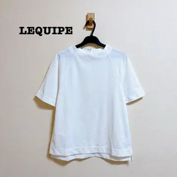 새상품급 LEQUIPE 백 지퍼 컷 티셔츠 반팔 래글런 화이트
