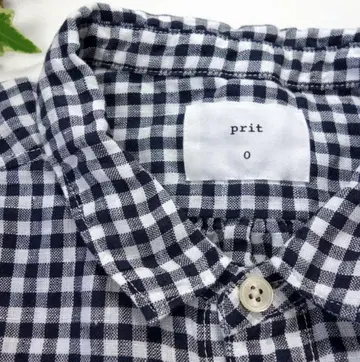 prit 프렌치 린넨 깅엄 체크 레귤러 카라 셔츠