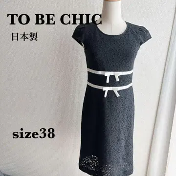 TO BE CHIC 레이스 원피스 38 블랙 일본제 화이트 리본 포함
