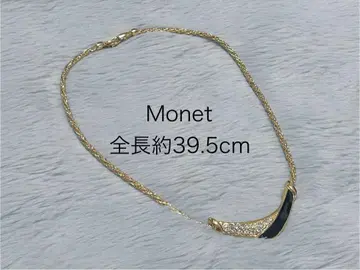 Monet 골드 블랙 초커 목걸이 약 39.5cm