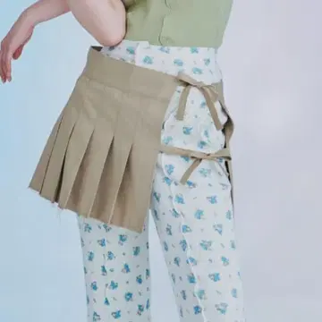 POPPY 아사기뇨 랩 스커트 베이지 레이어드