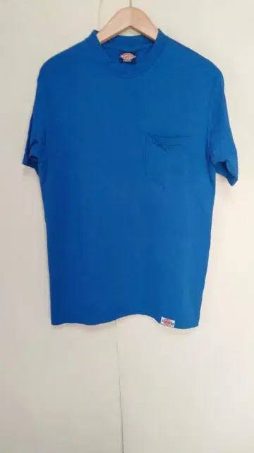 빈티지 80년대 디키즈 포켓 부착 티셔츠 MADE IN USA 파랑 M