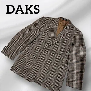 DAKS 덕스 체크 무늬 트위드 테일러드 자켓