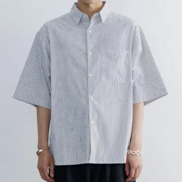 Loose fit stripe shirts SINSS 남성용 반팔 셔츠