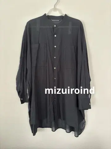 mizuiroind 미즈이로 인드 밴드 카라 롱 셔츠 긴팔