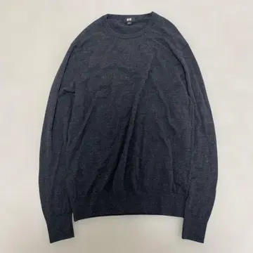 유니클로 UNIQLO 크루넥 니트 울 100% 촉감 좋은 L