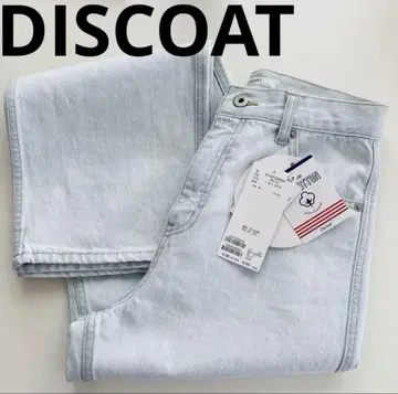택 포함 새상품 DISCOAT US 코튼 데님 스트레이트 팬츠 스카이블루