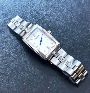 CREDOR SEIKO 아쿠아 손목시계 다이아몬드 쿼츠 화이트 여성용