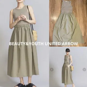 BEAUTY&YOUTH UNITED ARROWS 콤비 슬리브리스 원피스